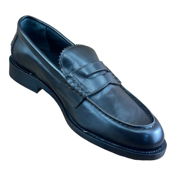 DSQUARED2 Beau pebbled leather penny loafers Men’s size 8.5-9 42 Brown Leather - Picture 4 of 9